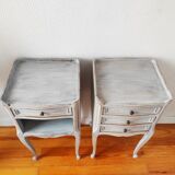 Pair of weathered bedside tables