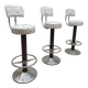 Italian bar stools in boucle fabric by Pedrali, 1970.