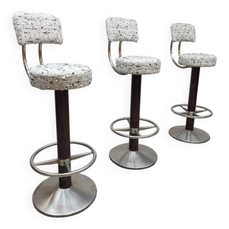 Tabourets de bar italiens en tissu bouclé Pedrali, 1970