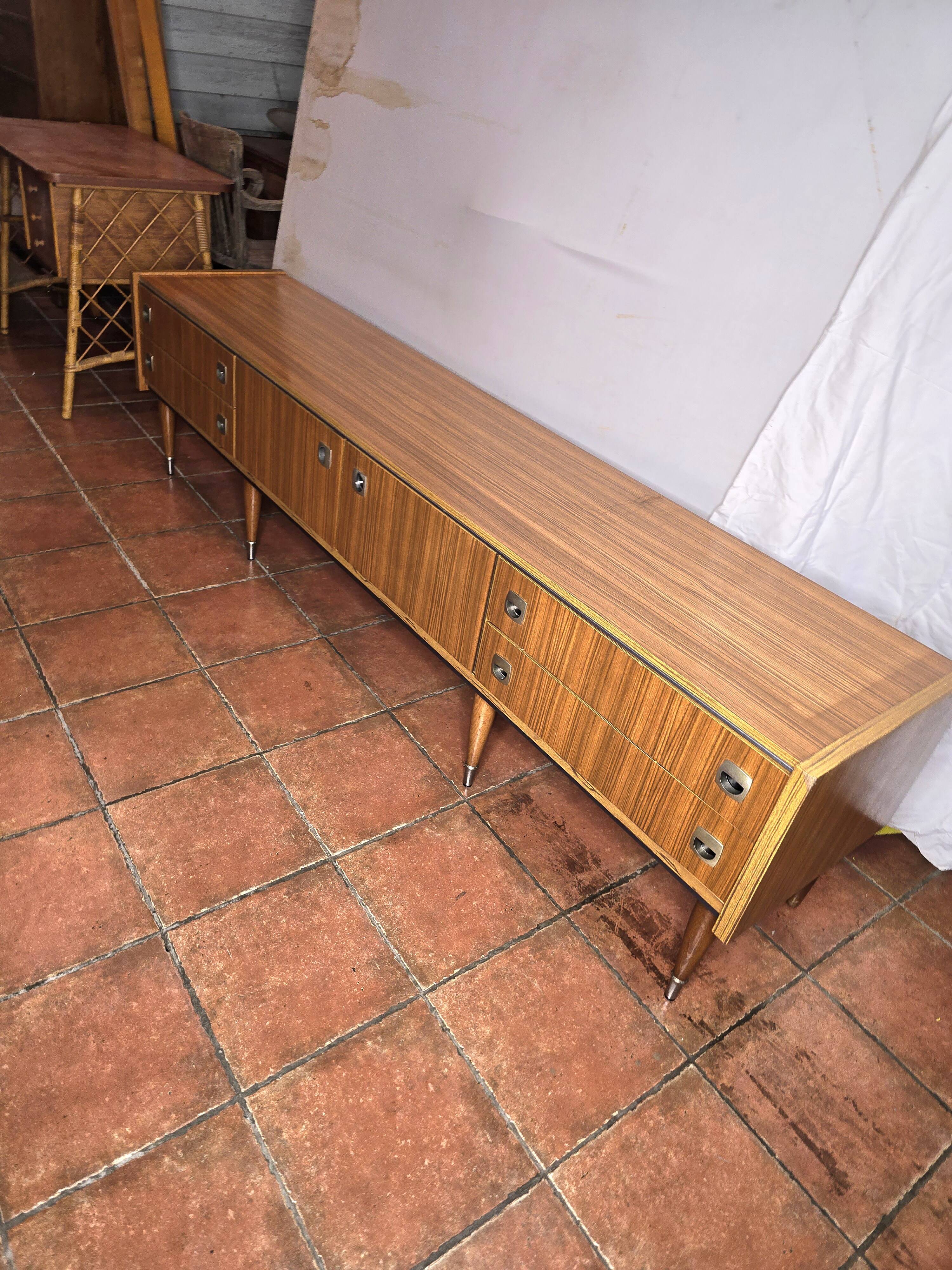 Scandinavian low sideboard from the 60s in teak
