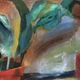The repotting table, still life, oil on canvas.