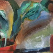 La table de rempotage, nature morte, huile sur toile