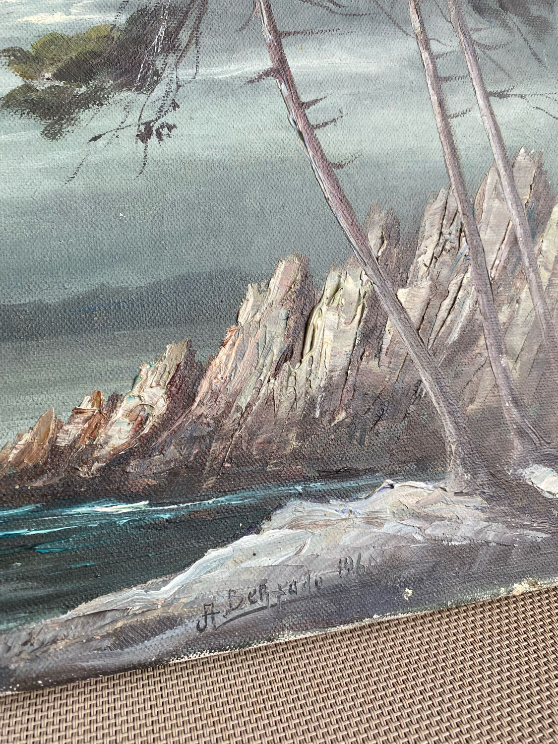 Marine painting on canvas