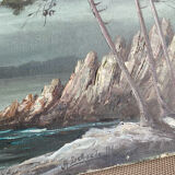 Marine painting on canvas