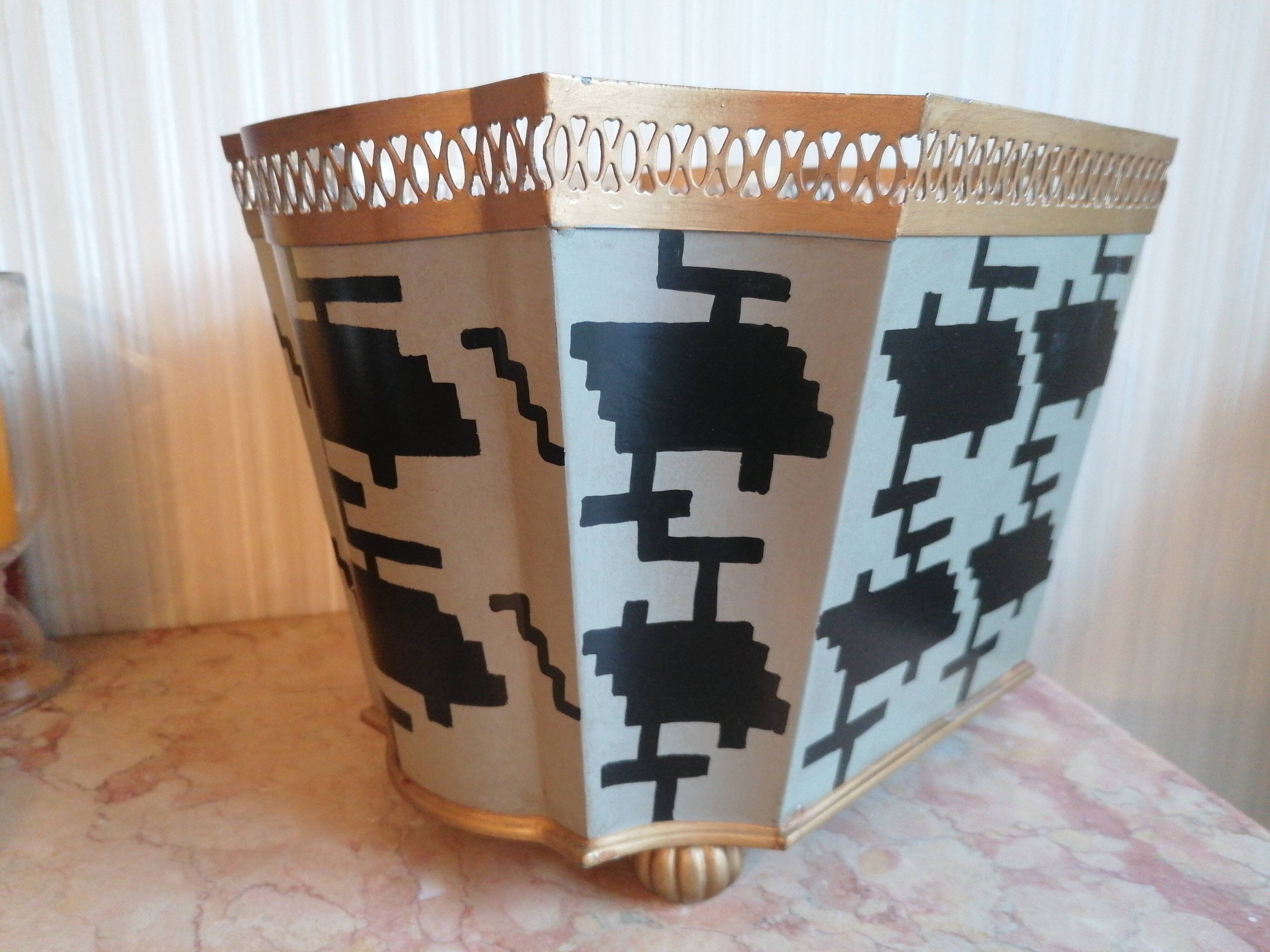 indoor planter made of painted sheet metal