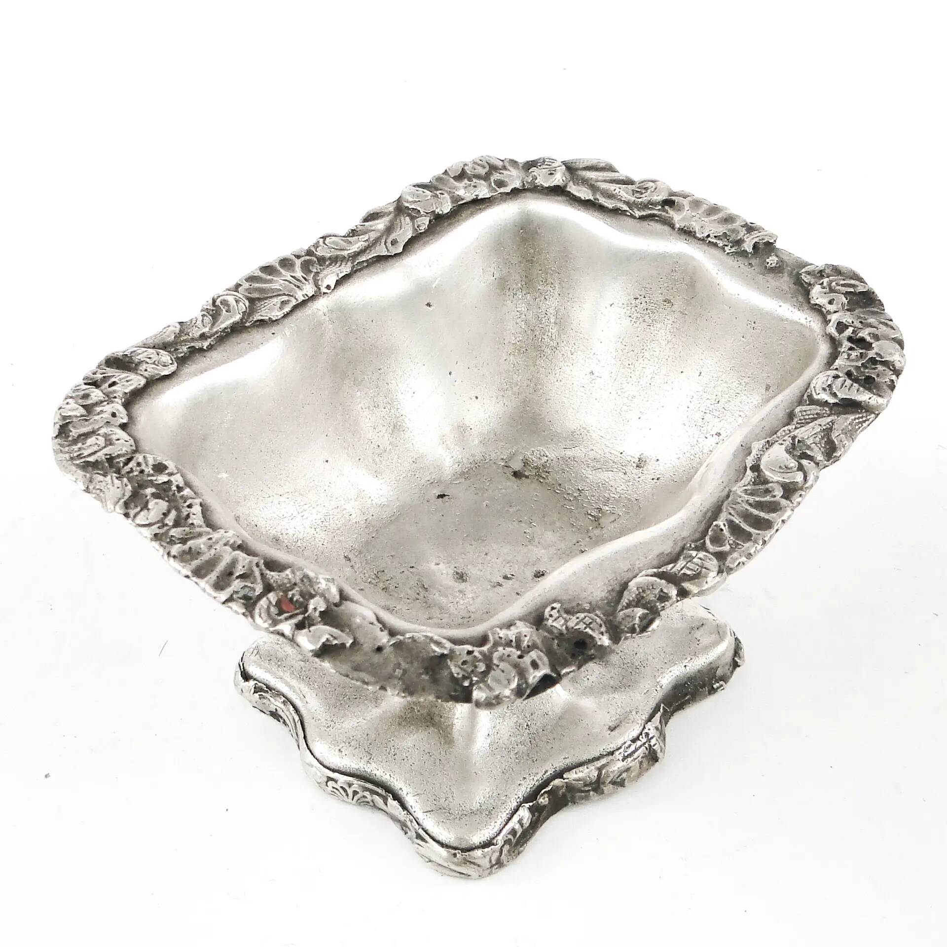 Biedermeier salt cellar, silver-plated copper, Poland, 19th century