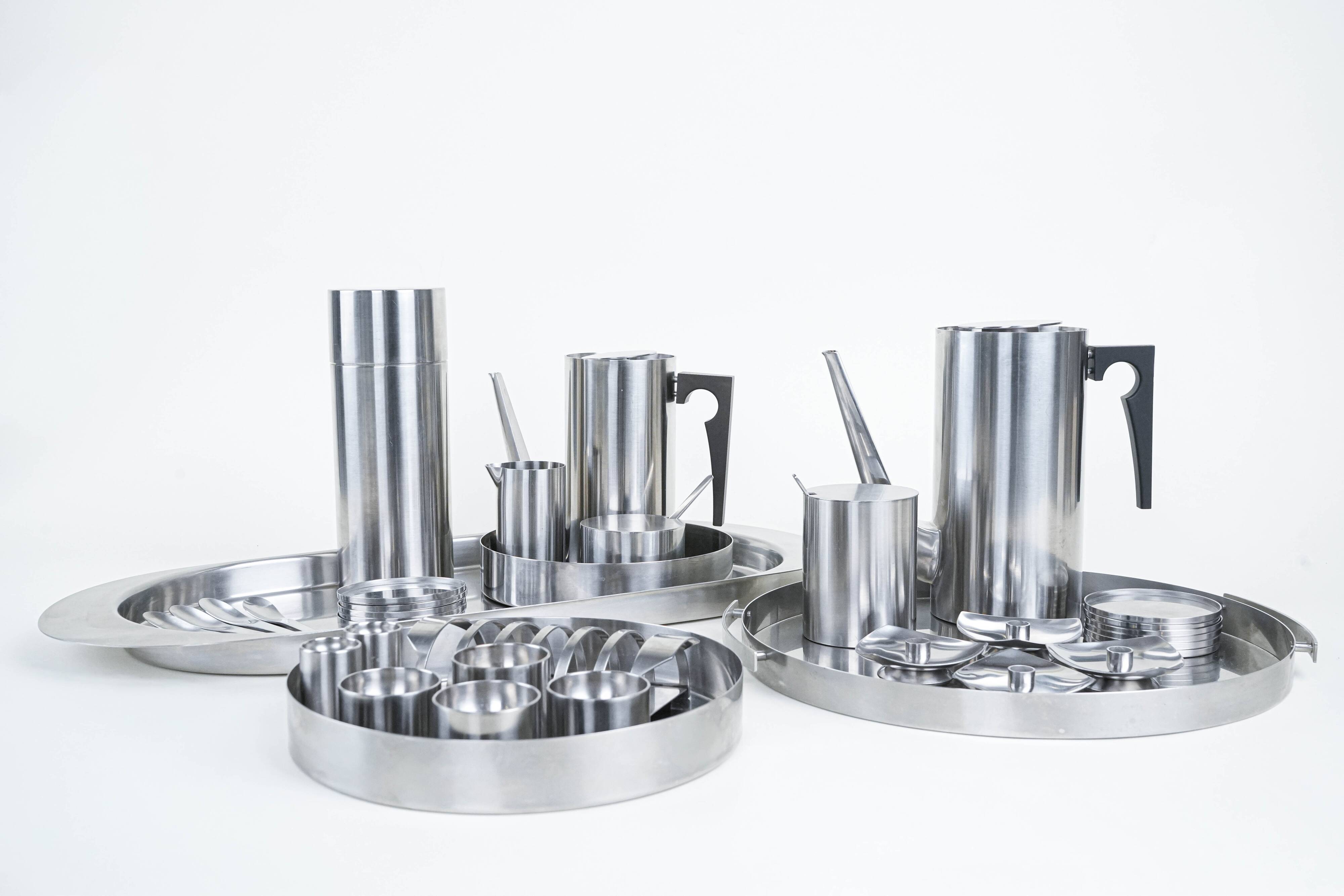 Serving set, Danish design, 1960s, designer: Arne Jacobsen,Stelton