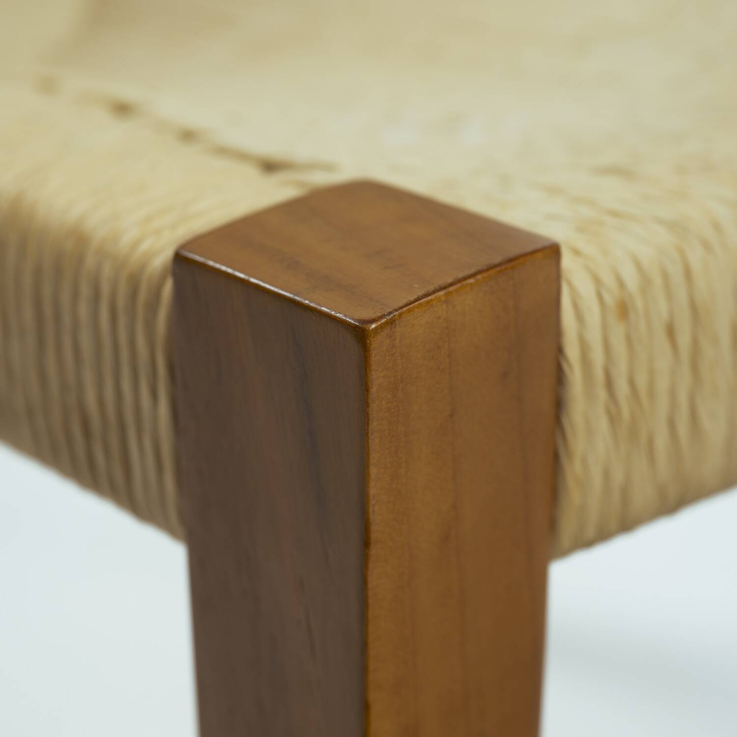 Walnut Molteni & C dining chairs with papercord seating, Italy, 1990s