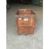 Vintage industrial workshop trolley in wooden rolling crate
