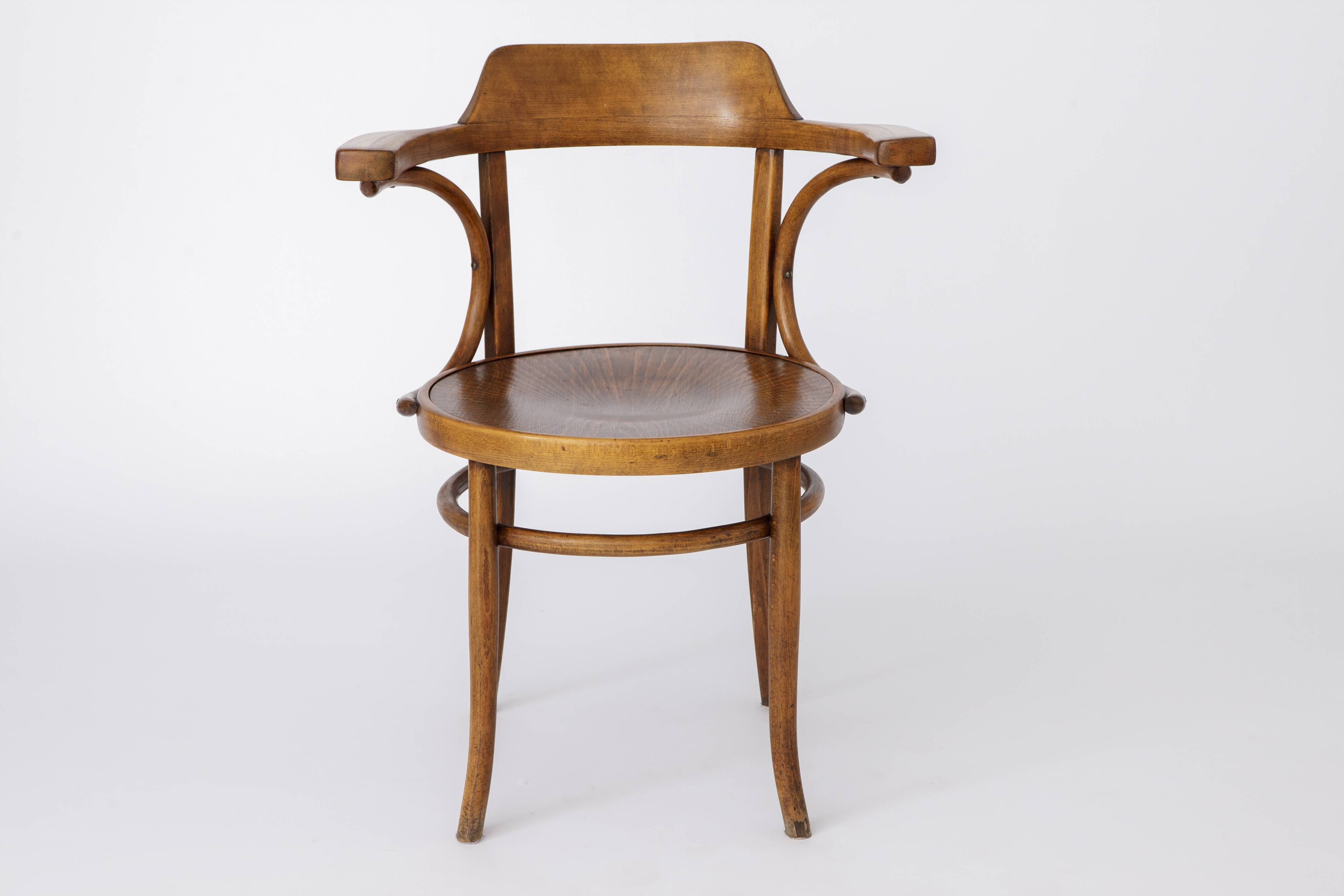 Coffee vintage armchair made of bentwood ca. 1950