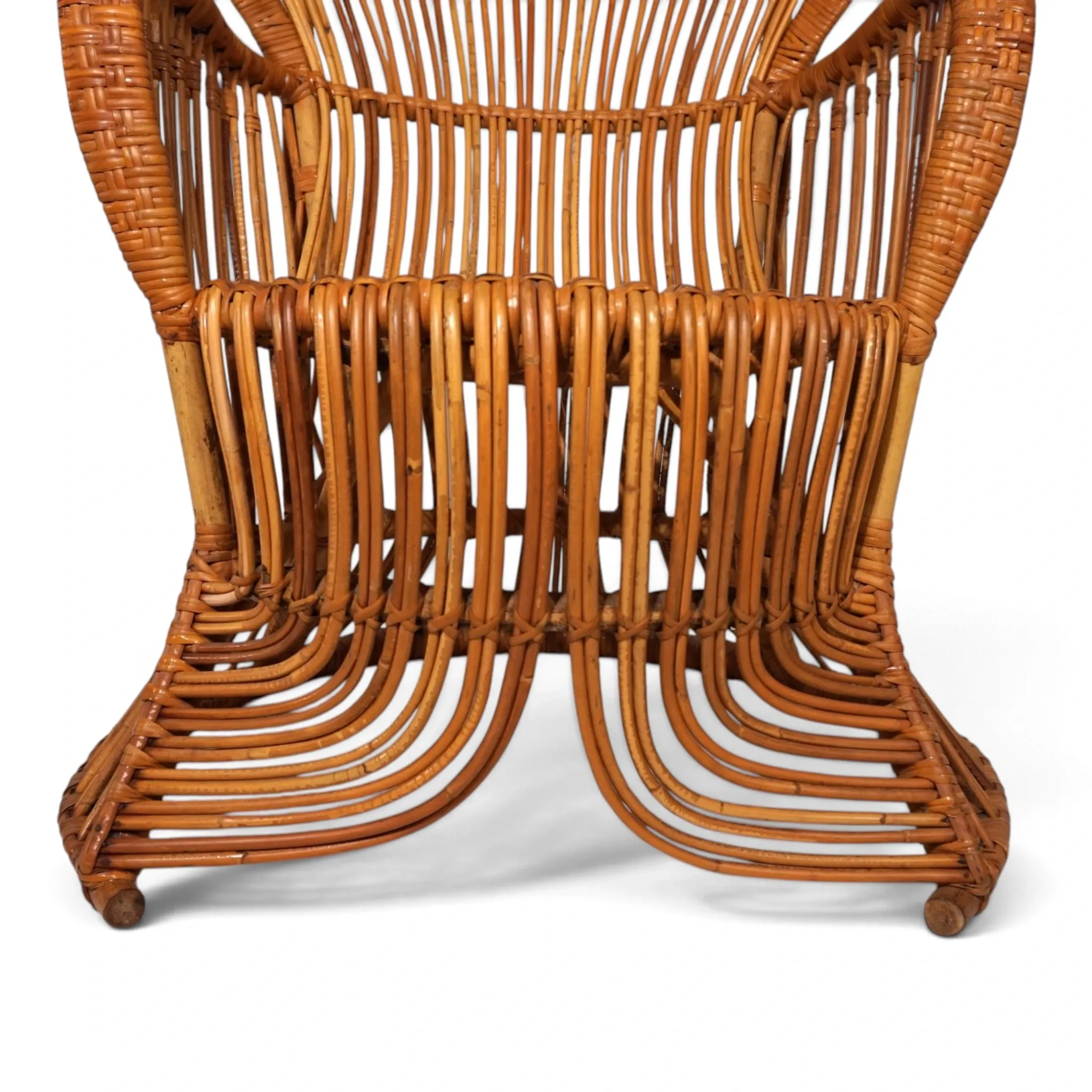 Peacock chair rattan armchair by Rohé Noordwolde, 1970