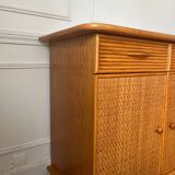 Wood and rattan sideboard