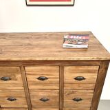 Vintage workshop furniture with 24 drawers in solid pine – 1950s