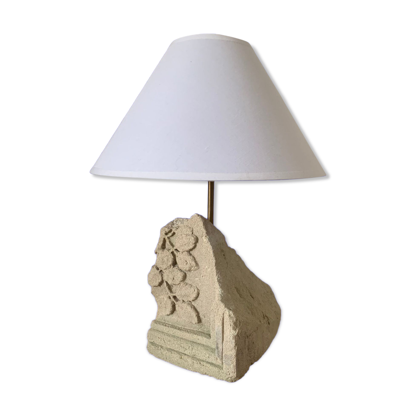 Ancient carved stone lamp