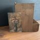Small antique wooden drawer unit with floral painting, 1900.
