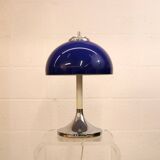 Vintage blue acrylic and chrome mushroom table lamp - Germany Space Age
