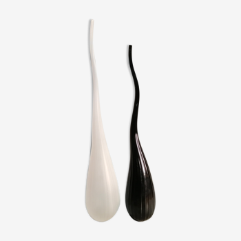 Salviati by Renzo Stellon two vases soliflore model Aria murano glass