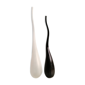 Salviati by Renzo Stellon two vases soliflore model Aria murano glass