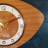 Vintage formica clock silent wall clock "Junghans mahogany"