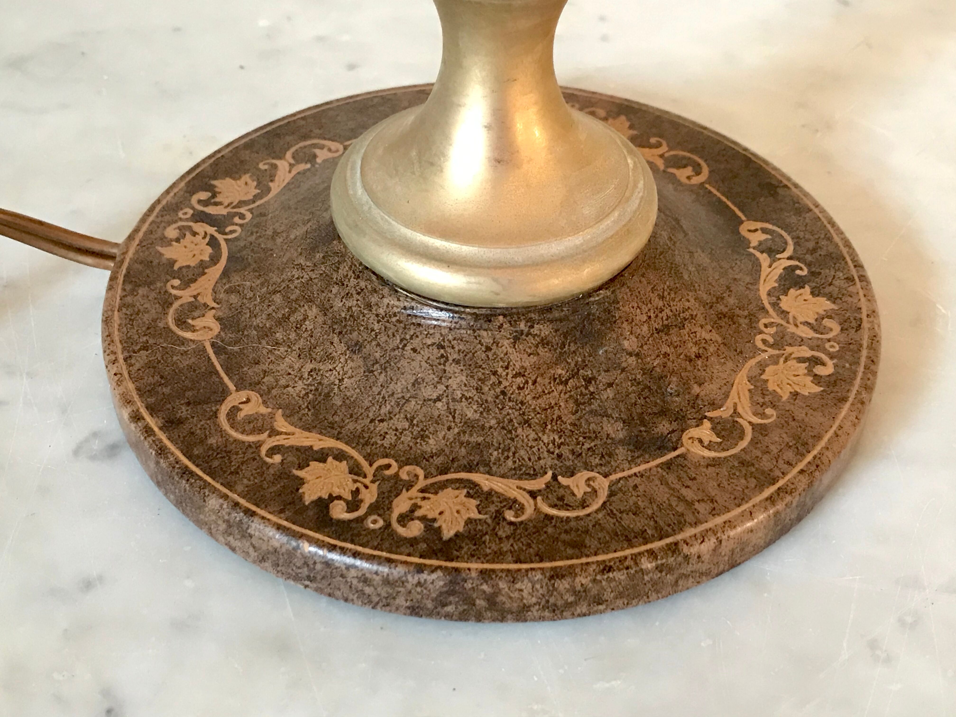 Vintage leather and brass lamp the Tanner