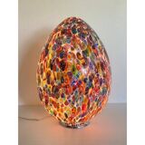Lampe de table en verre de style oeuf de Murano multicolore floral contemporain, lot de 2 ou une paire de lustres