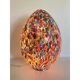 Lampe de table en verre de style oeuf de Murano multicolore floral contemporain, lot de 2 ou une paire de lustres