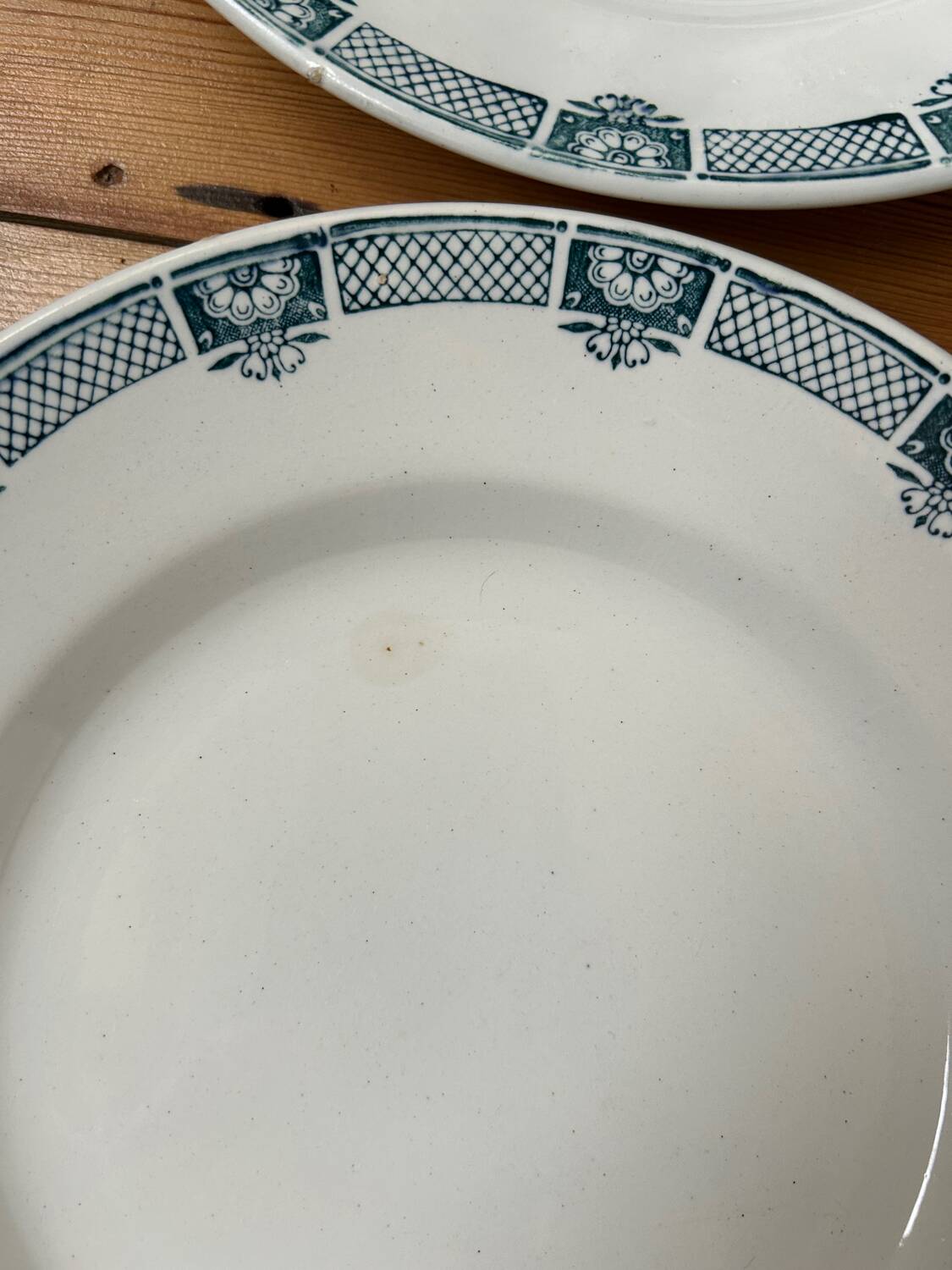 Set of 9 antique flat plates