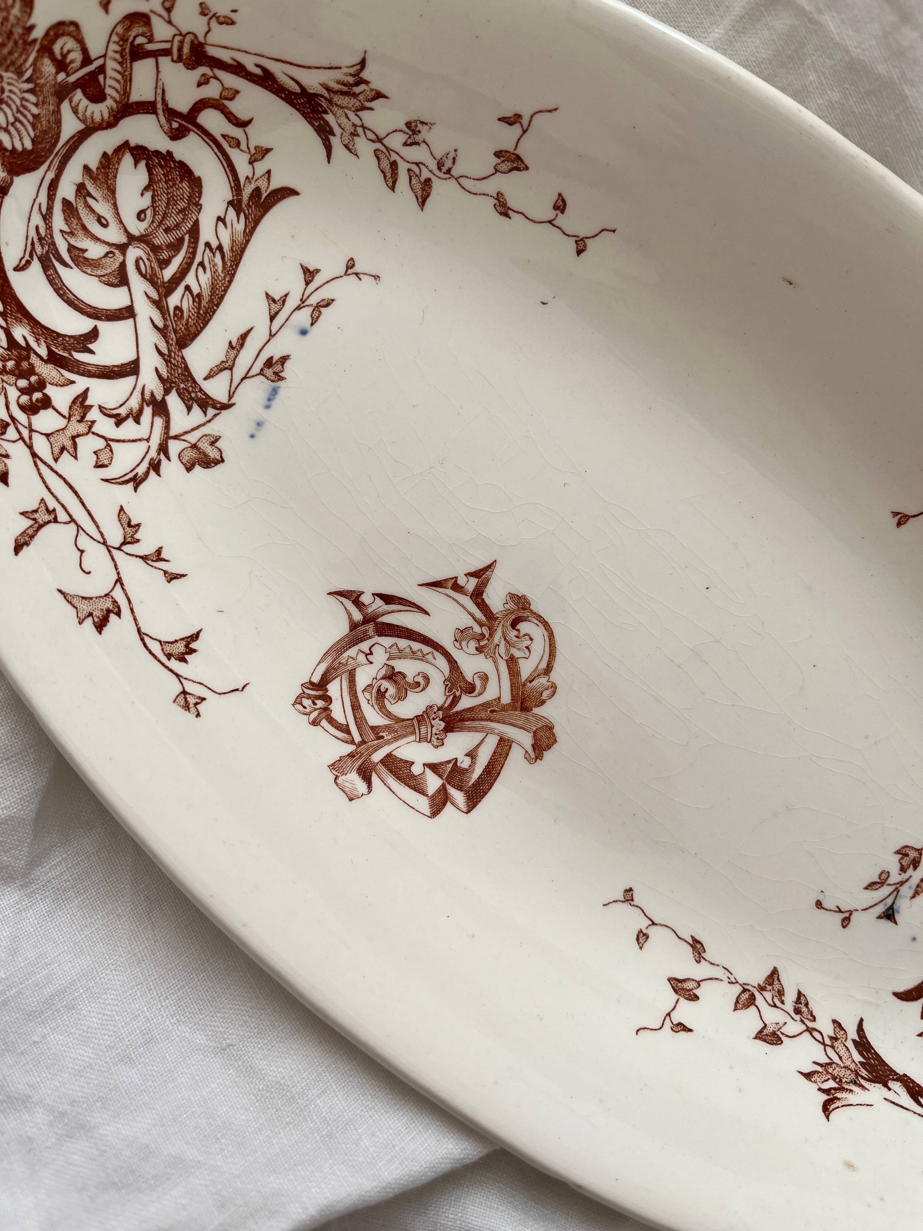 Oval ironstone dish "Joinville" KG Lunéville