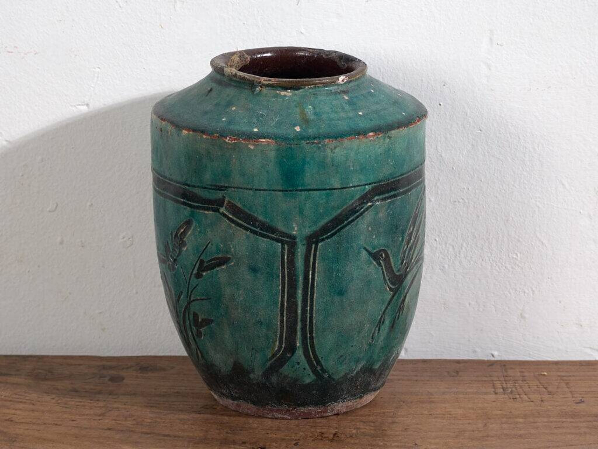 Vase chinois ancien à cadre octogonal (vers 1820) #19