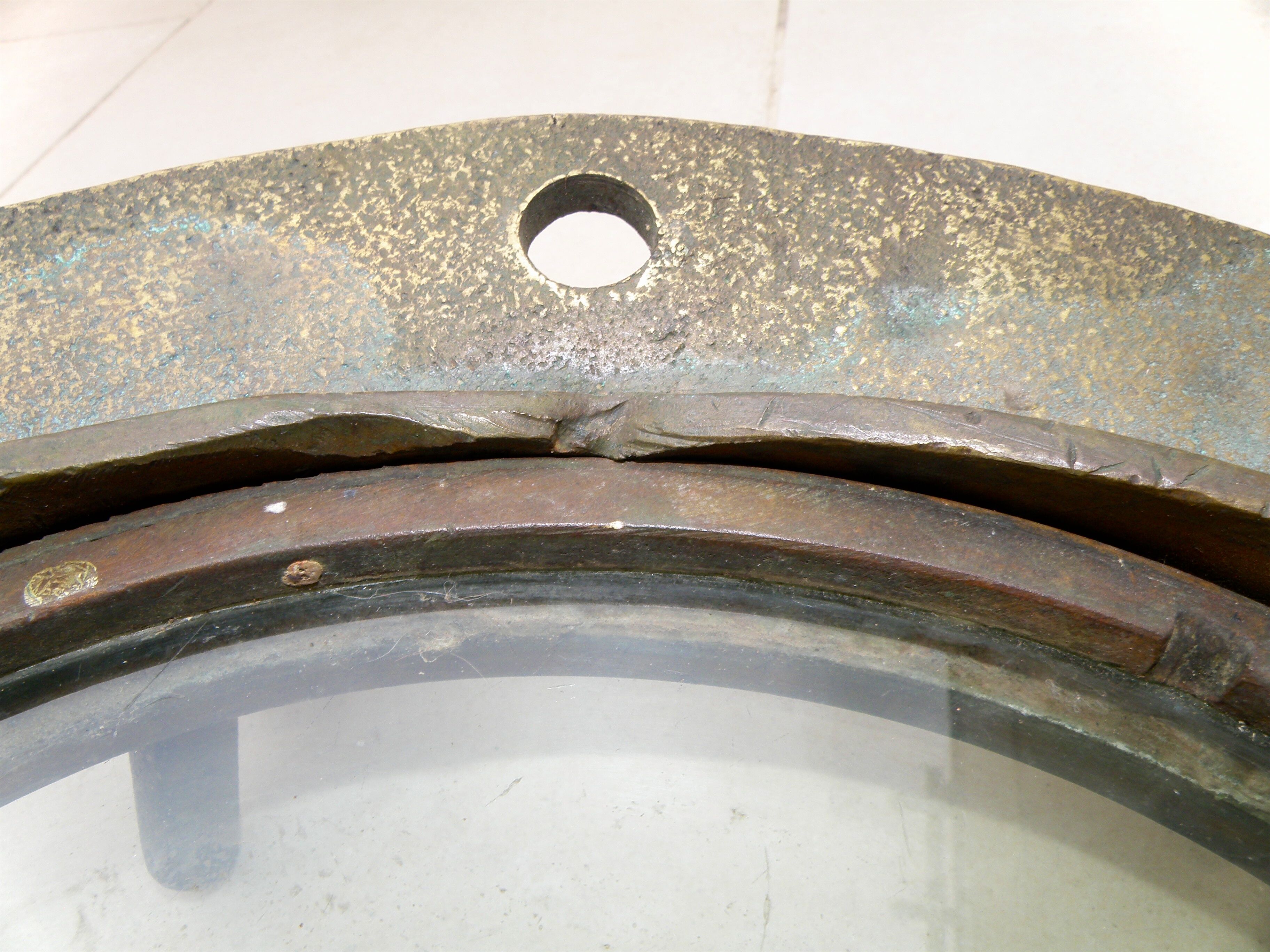 Two large windows complete old ship