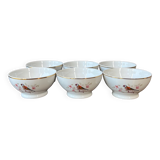 6 porcelain bowls "birds"