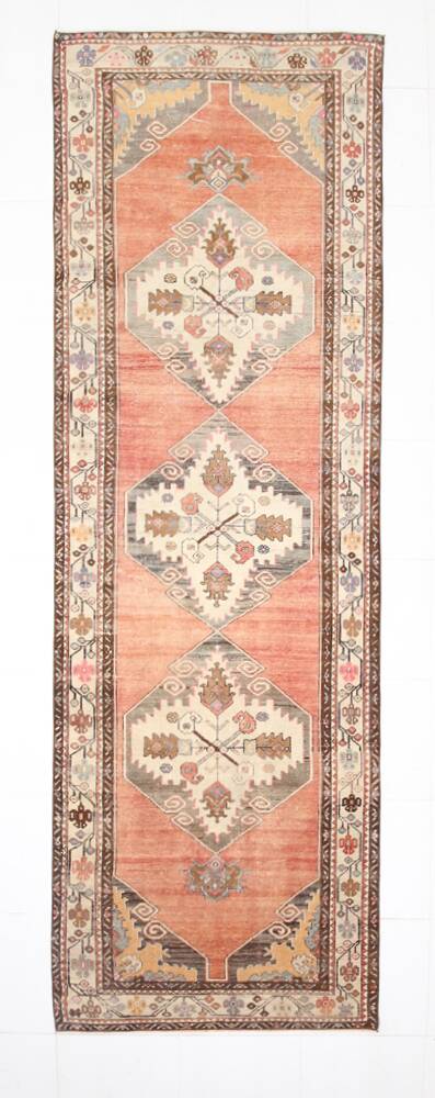3x11 Red & Brown Persian Runner Rug, 107x336Cm