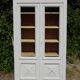 Magnificent old library/display cabinet in fir - white chalk patina.
