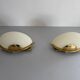 Pair of brass and glass wall lights from the Spage era, 1980, Germany.