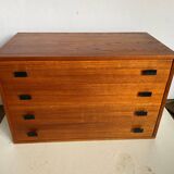 Convenient storage unit in Scandinavian teak from the 60s