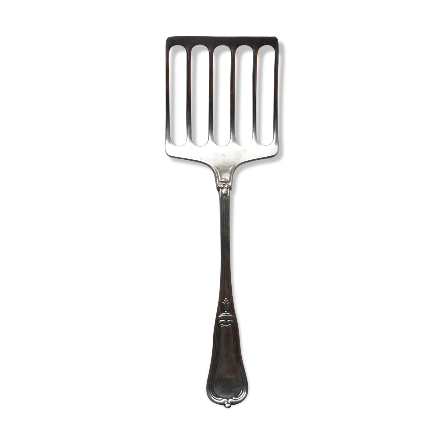 Asparagus serving shovel, silver metal