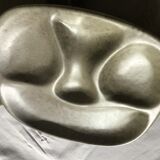 6 green beige compartmentalized plates