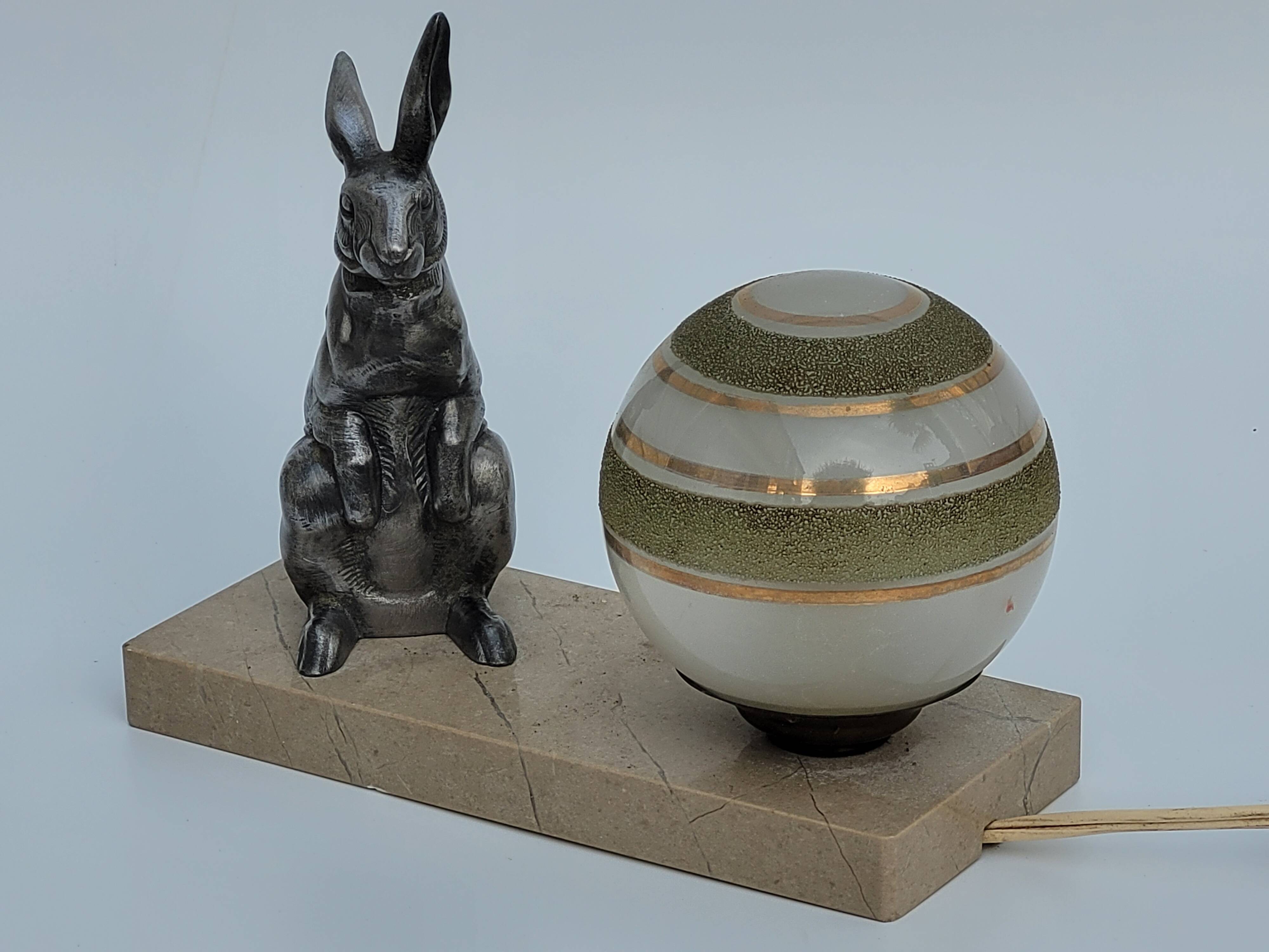 Old bedside lamp art deco nightlight rabbit dlg benjamin rabier