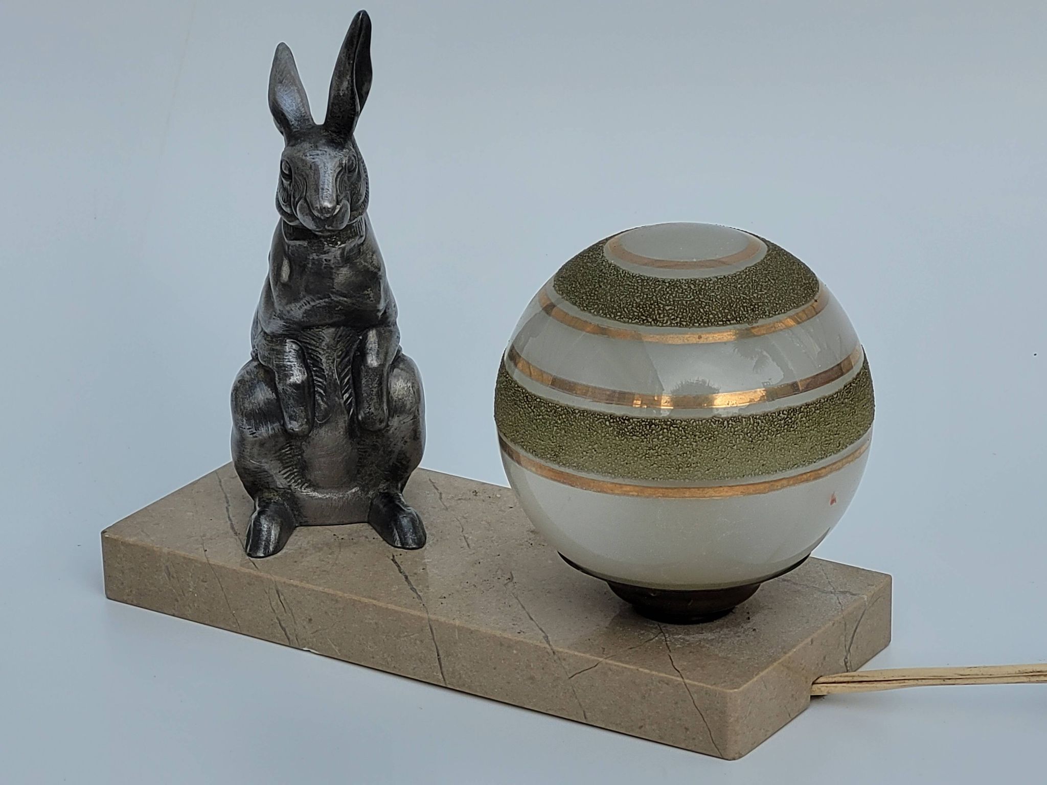 Ancienne  lampe de chevet veilleuse  art déco lapin dlg benjamin rabier
