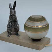 Ancienne  lampe de chevet veilleuse  art déco lapin dlg benjamin rabier