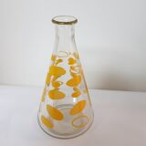 Vintage Yellow Geometric Decor Carafe 60's 70's