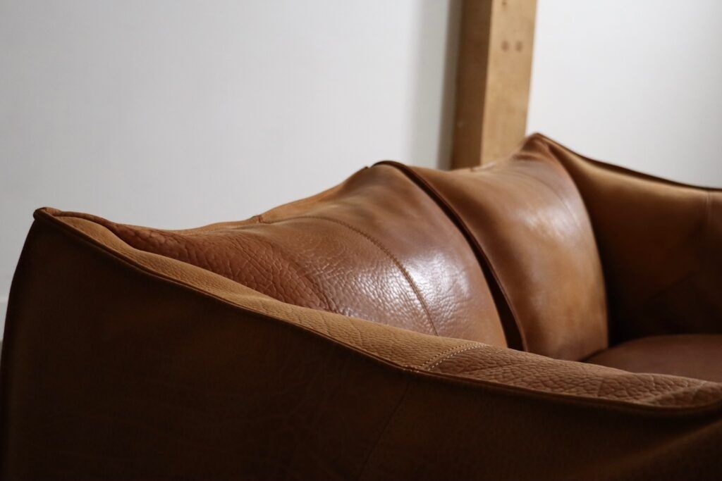 Le Bambole sofa in buffalo leather by Mario Bellini for B&B Italia, 1970s