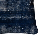 Housse de coussin en laine bleue faite à la main