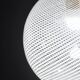 Lustre italien du milieu du siècle avec globe en verre optique en spirale et bras restauré.