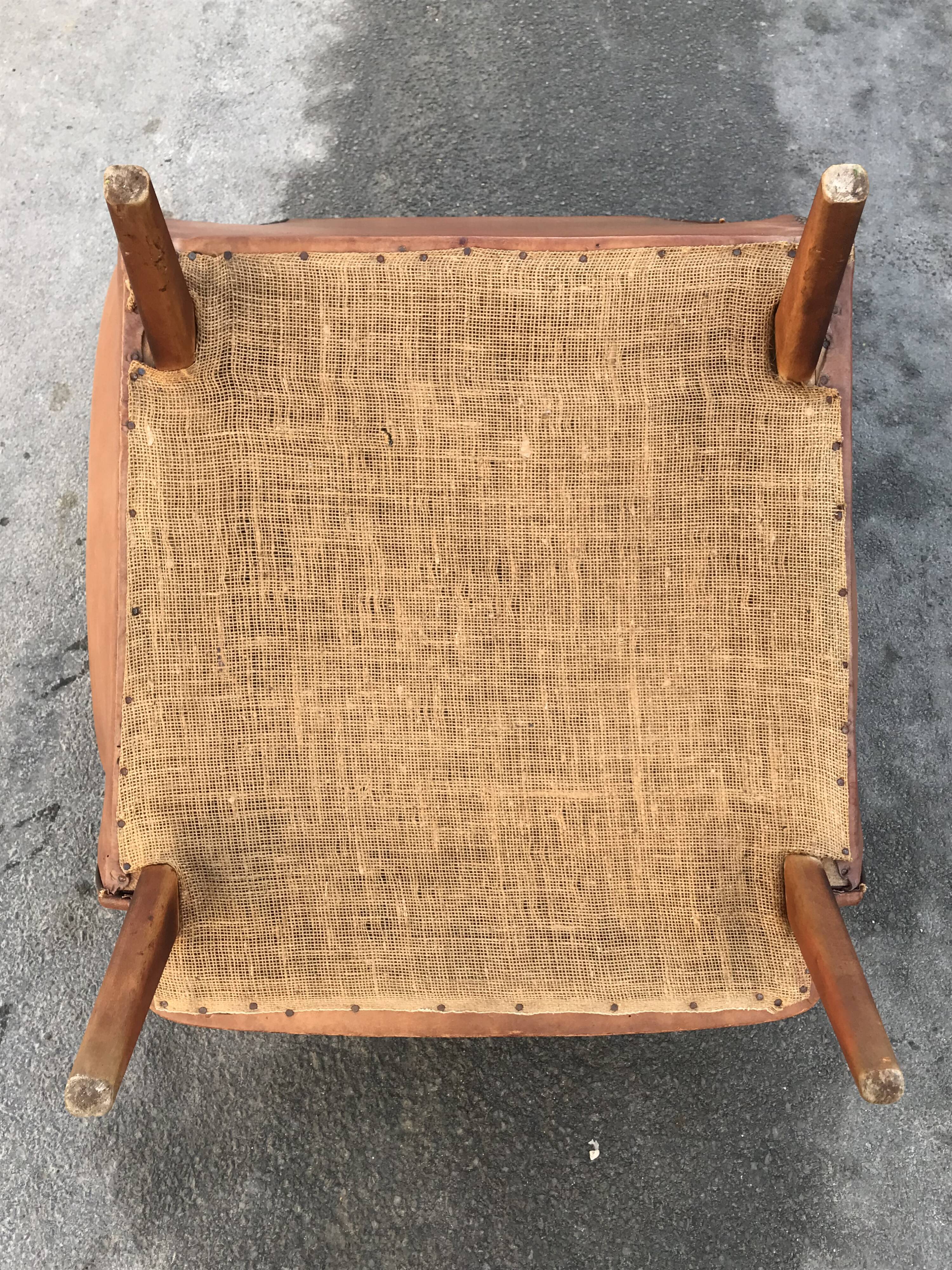 Armchair club feet compass vintage design Annees 50