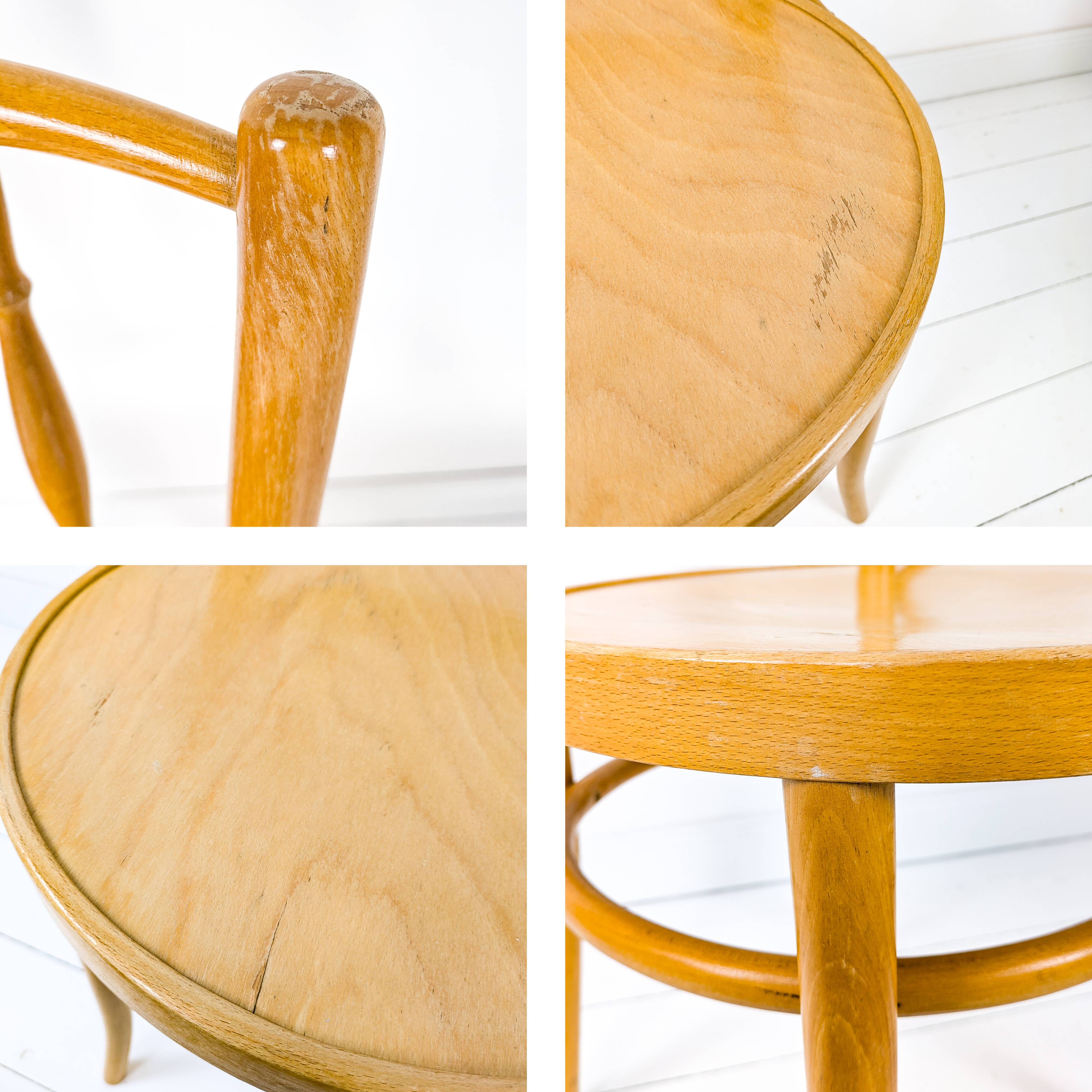 4pcs Vintage Cafe Chair Spacers Chairs Wooden Chair Mid Century Retro Bistro Chair Turned