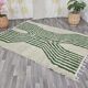 Handmade Berber rug, green and white, size 150 x 250 cm