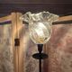 Pair of black and transparent glass vintage table lamps