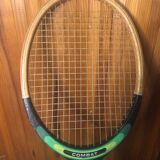 Old fino combat tennis racket vintage wood #a363