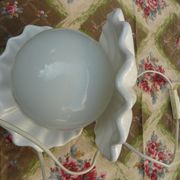 Ceramic and opaline shell lamp France 1970
